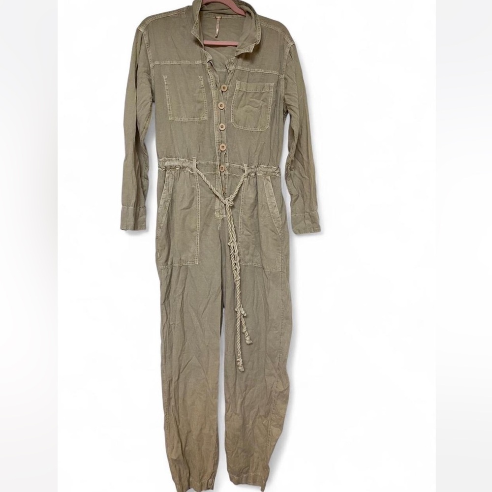 Free People Olive Jumpsuit